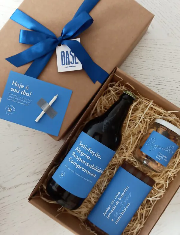 Kit Presente Cerveja com Castanhas e Chocolate Artesanal - Personalizado para Dia dos Pais